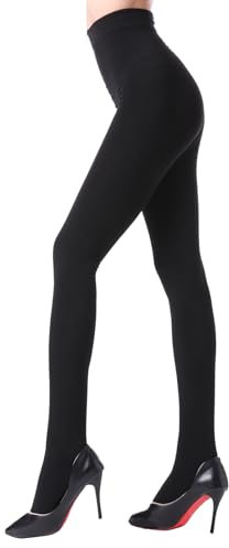 WAJIAFAR thermo strumpfhose damen, hoch taillierte Bauchkompressionsstrumpfhose bauchweg strumpfhosen damen winter (L,Schwarz)
