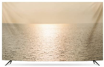 Copertina Televisiva con Materiali Resistenti Resistenti alle Intemperie, Tessuto Non Tessuto, Copertura TV E Soundbar, Tasca del Telecomando, Protezione Contro Acqua, Polvere(Size:32IN,Color:B)