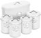 HEFTMAN Lot de 5 boîtes de rangement de cuisine blanc élégantes pour pain, biscuits, sucre, café, thé, conteneurs hermétiques, accessoires de cuisine blanc
