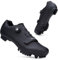 Feyenold Fahrradschuhe Herren Mountainbike Schuhe Damen MTB Radsport Schuhe Kompatibel mit SPD Cleats Schwarz 47 EU