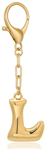 LILIE&WHITE Porte Clé Personnalisé Or Lettre L Femme – Accessoire Élégant Fait Main, Sans Allergie, Ne Se Décolore Pas, Design Chic et Moderne, Idée Cadeau Personnalisée