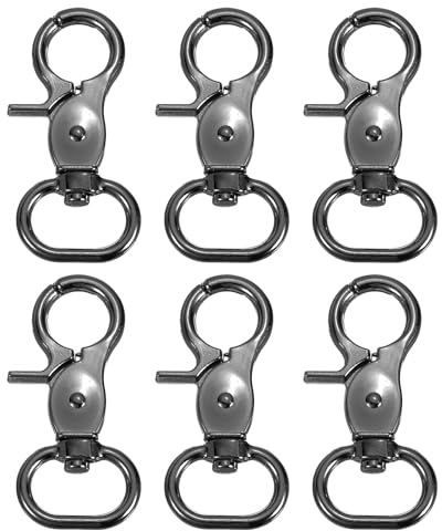 QUARKZMAN 6Pcs Gancho Giratorio 20mm(3/4) Gancho De Gatillo Color Negro | De Metal Resistente Pinza De Garra De Langosta Clips Para Correas Bolsos Cinturones Artesanía En Cuero