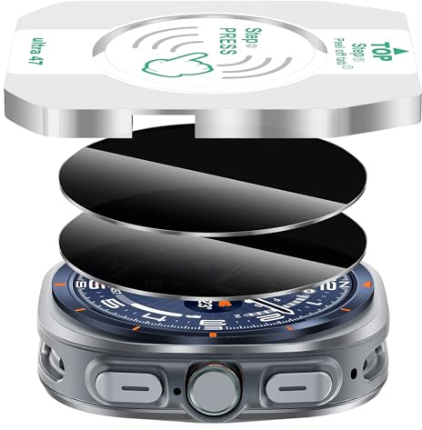 Diruite 2 stycken Lens Cover för Samsung Galaxy Watch Ultra 47mm(2025) Camera Lens Siktsskydd Tempered Glass Screen Protector,Transparens(Siktsskydd),Ultra 47mm(2025)