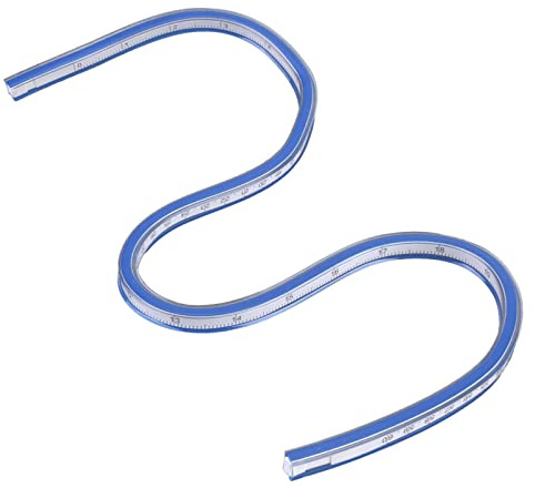 OEBUAFI Flexibel Kurvlinjal, Plastlinjal, 60 Cm Ritmåttverktyg för Hantverk och Ritning (60 cm / 23,6 tum)