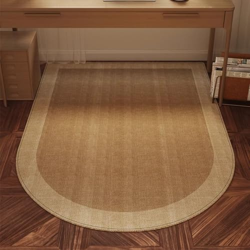 Odot Tappeto Sedia Ufficio Gaming Studio Semicerchio Tappeto Salvapavimento Antiscivolo Protettore del Pavimento Tappetino per Sedia Ufficio con Ruote per Parquet Piastrelle (Cachi,120x160cm)