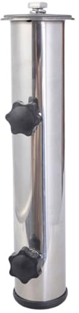 YTtkku Soporte para sombrilla de acero inoxidable para exteriores, tubo con tornillo y espaciadores para patios, soporte para sombrillas, tubo de apoyo, funda para paraguas al aire libre