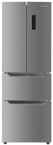 Russell Hobbs 320L French Door Fridge Freezer in Stainless Steel, Total No Frost, Automatic Defrost, Super Freeze Function, LED Display, and Adjustable feet, 186H x 60W x 69D cm, RH186FDFF602E1SS