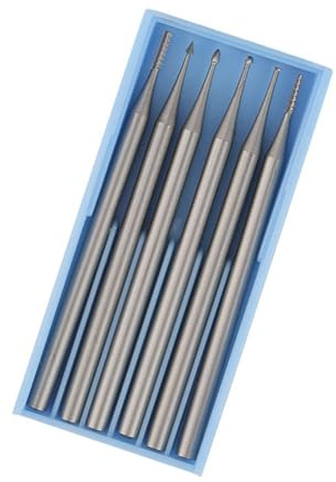 AUNMAS Set di Strumenti per Incisione in Acciaio Al Tungsteno Set di Coltelli da Intaglio con Gambo da 2,35 Mm, Coltelli per Microscultura a 6 Forme per Gioielli in Legno e Metallo, Elevata Durezza