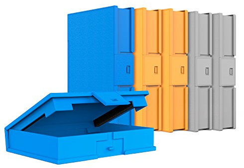 Inateck 3,5 HDD Festplatten Schutzhülle, Festplattenhülle, Festplattentasche, HDD Schutzhülle, stoßfest, staubgeschützt, antistatisch, Lagerhüllen für 3,5 HDD, 6er Pack, Orange/Blau/Grau (HPF x6)