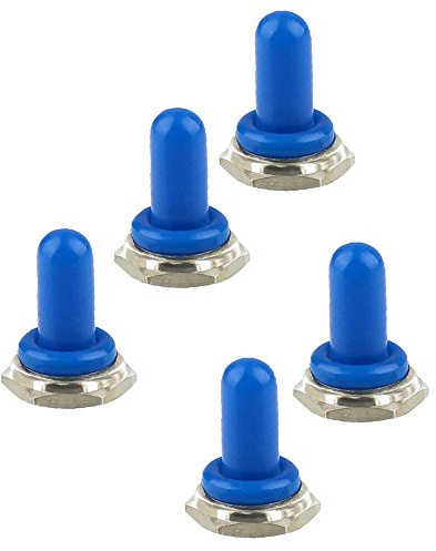 Supmico 5 X bleu 12mm rocker en caoutchouc interrupteur à bascule bouton chapeau botte imperméable Capuchon voiture