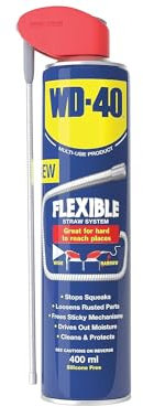 WD-40 Multi Use Lubricant Spray 400ml, Flexible Metal Straw, Multipurpose WD40 Spray Lubricant for Maintenance, Water Displacement, and Rust Protection in Hard-to-Reach Areas