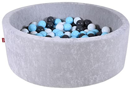 KNORRTOYS.COM 68171 - Bällebad Soft - Grey - 300 Bälle Creme/Grey/lightblue, Grey, Creme, Grey Lightblue