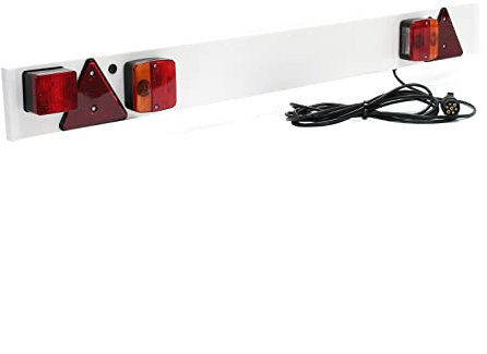 Wiltec Anhänger Lichtleiste 7-polig 12V 137 cm, Anhängerbeleuchtung für PKW und Fahrradträger, Adapter für Anhänger