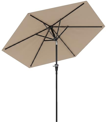Outsunny Parasol de Jardin Parasol Droit Inclinable Ø 2,3 x 2,16H m Beige
