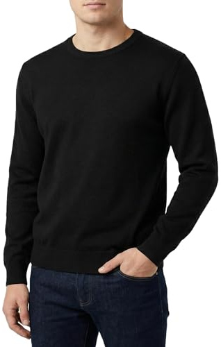 Castle Point Maglione Uomo 100% Cotone – Pullover Leggero Girocollo o Scollo a V, Maglia Uomo Traspirante Casual e Ufficio (Nero, M)