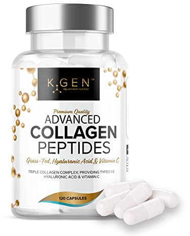 Pure Collagen Supplements Capsules Grass Fed Advanced Multi Collagen Peptides | Collagen Powder Pills for Hair, Skin, Nails, & Joints for Women & Men by K GEN