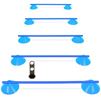 SPORTIKEL24 Cavaletti Mini-Hürden 5er Set – Mulden Blau & Stangen Blau – sichere Trainingshürden für Hunde – Agility & Koordination