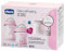 Chicco NaturalFeeling Ensemble tétine et anti-coliques 0 mois 150 ml Silicone souple et double valve anti-colique Alimentation naturelle et allaitement mixte Rose