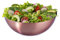 Relaxdays Salatschüssel, Edelstahl, Ø 23,5 cm, runde Metallschüssel zum Backen & Servieren, Küchenschüssel 2 l, kupfer