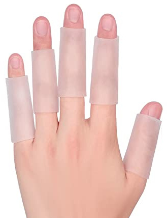 ZXFUTURE 20 PCS Gel Finger Sleeve Protectors, Trigger Finger Pain Silicone Finger Sleeve Cushions and Protects Provide Relief for Finger Cracking, Corns, Blisters, and Calluses Protect.