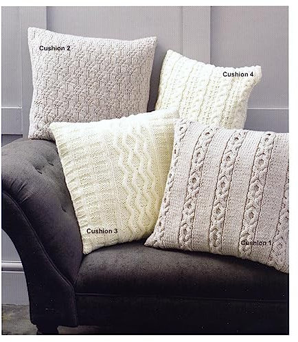 UKHKA Chunky Knitting Pattern - Home Accessories Cable Knit Cushion Covers 242