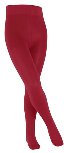 FALKE Unisex Kinder Strumpfhose Family K Ti nachhaltige Baumwolle dick einfarbig 1 Stück, Rot Lipstick 8000, 134-146