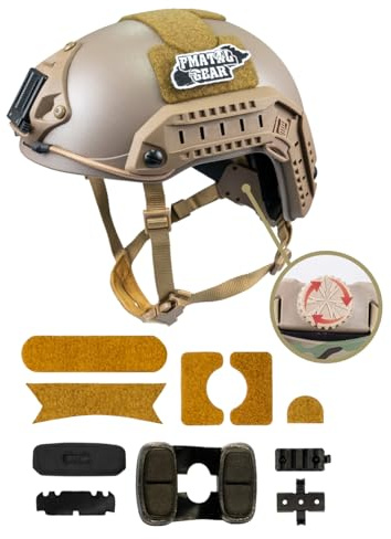 FMATAL GEAR Maritime Fast Helmet ABS for Airsoft Helmets Tactical Helmet Paintball Outdoor Sports Hunting Shooting (M/L, DE)