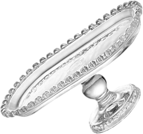 Serving Tray，1pc Dessert Tray Cheese Platter Board Rectangular Tray Round Cake Carrier Fruit Tray Glass Dessert Plate Breakfast Service Tray Snack Serving Tray Fruits Serving Plate Fruits Tray ( Color