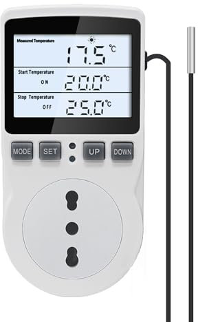 KETOTEK KT3100BL Presa termostato digitale Presa IT HD Display LCD Regolatore di temperatura Presa 16A 100-250Vac