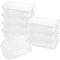 JIEHIN 8 Stück Kunststoff Stifte Box, Durchsichtige Stiftebox Organizer with Deckel und Schnappverschluss, Bürobedarf Organizer Stifte Aufbewahrung Box für Büro, 19x9x6cm