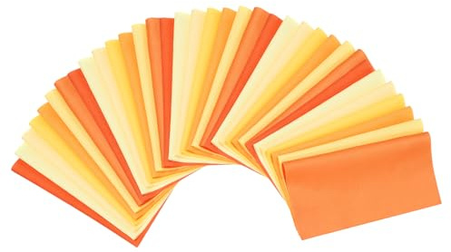 PATIKIL Bomullstygpaket, 35 st 10 x 10 cm feta kvartal enfärgade förskurna tygrutor för sömnad lappverk quiltning gör-det-själv-hantverk, orange