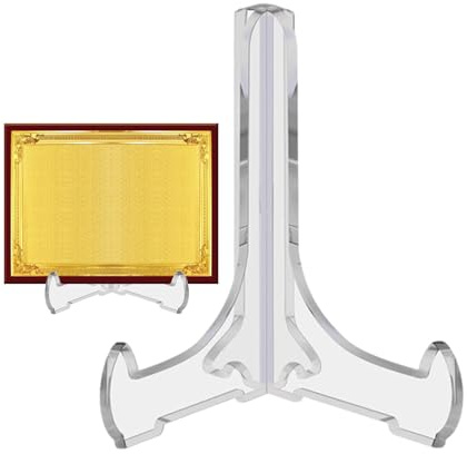 Generisch Présentoir d'assiettes – Présentoir d'assiettes en acrylique | Support d'assiettes en plastique | Présentoir d'assiettes pliable | Support pour présentation d'assiettes de collection