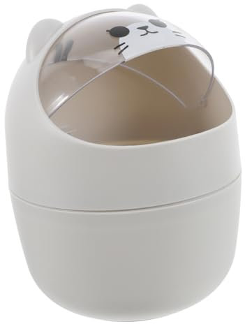BESPORTBLE Papelera De Escritorio Con Forma De Oso Minicesta De Basura Portátil Diseño Creativo Con Tapa Abatible Para Oficina Baño o Habitación De Dormitorio