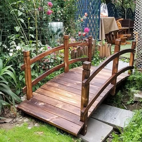 WLCGYD Ponticello da Giardino Ponte per Laghetto da Giardino, Ponti Ad Arco in Legno per Giardino - Ornamenti da Giardino Giapponesi per Esterni, Ponte per Asilo, 180 Cm Lunghezza X 68 Cm Larghezza
