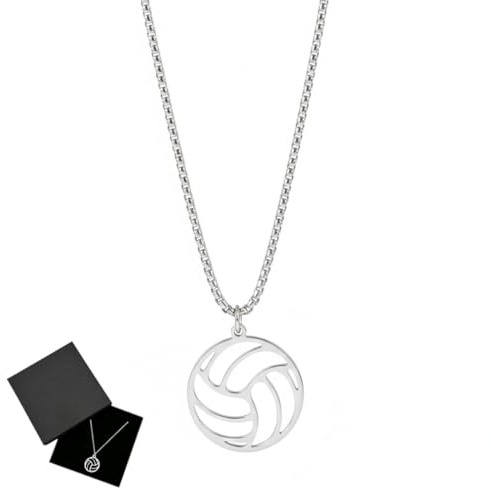TEOZBLU Pallavolo Idee Regalo,Gadget Pallavolo,Collana Cava Da Pallavolo In Acciaio Inox,Collana Pallavolo Ragazza,Minimalista Gioielli Sportivi Catena Clavicola Regali Per Ragazze Adolescenti Ragazzi