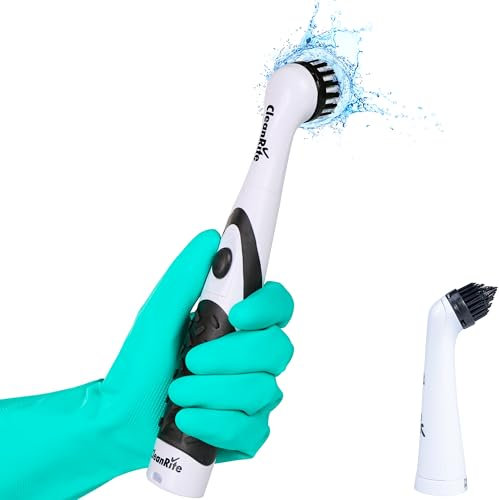 CleanRite® Elektrische Reinigungsbürste | Elektrische Putzbürste mit 2 Rotierenden Bürstenköpfen | 10.000 Umdrehungen/Min | Spin Scrubber für Haus, Küche, Bad und Auto