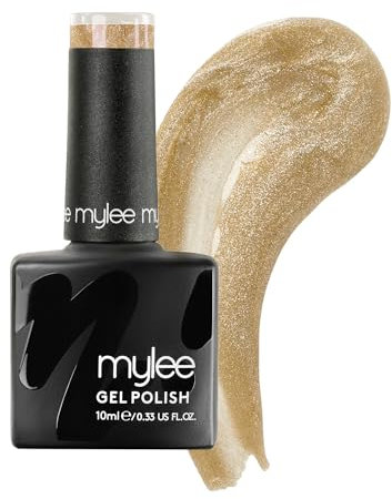 Mylee Gel Nail Polish 10ml [Fields of gold] UV/LED Soak-Off Nail Art Manicure Pedicure for Professional, Salon & Home Use [Fine Glitters Range] - Long Lasting & Easy to Apply