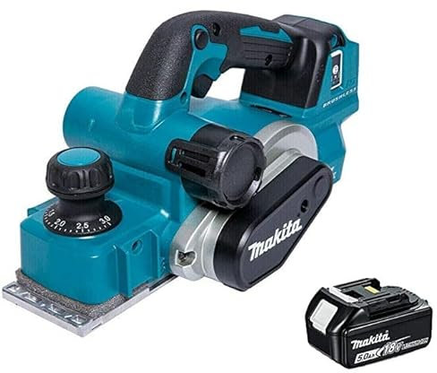 Mak DKP181Z 18V LXT 82mm AWS Brushless Planer with 1 x 5.0Ah BL1850 Battery