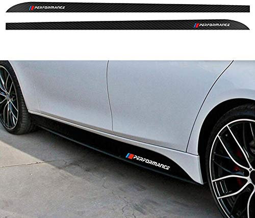 Car Sticker, Car Performance Side Skirt Carbon Fiber Decal Stickers Sport Badge Compatible with BM-W 215cm x 9.7cm