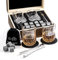 Qinhai Whiskey Stones Glass Gift Set, 2 Bourbon Glasses and 8 Granite Ice Cubes, Christmas Valentines Fathers Day Birthday Santa for Men Dad Him Grandad Teacher Boyfriend