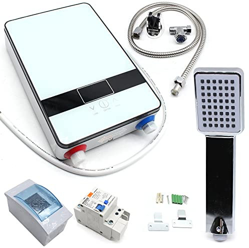 6500W Chauffe-Eau électrique avec Affichage de la Température LED et Pommeau de Douche Intelligent de Contact Chauffe-eau Instantané 220V