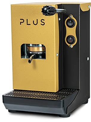 La Bevanda Del Re Machine Caffe AROMA PLUS 50 dosettes ESE 44 mm incluses, machine à café dosettes ESE 44 MM, machine à café expresso manuel, couleur or/noir, petite et compacte, 5 kg