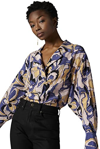 EQUIPMENT Womens Ariane Top in Skipper Blue Multi Shirt, Skipper Blue Multi, Medium US