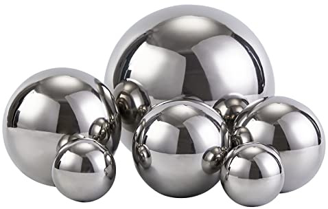 Opexscal Stainless Steel Decorative Balls, Shiny Decorative Orbs for Centerpiece Decor, Set of 6