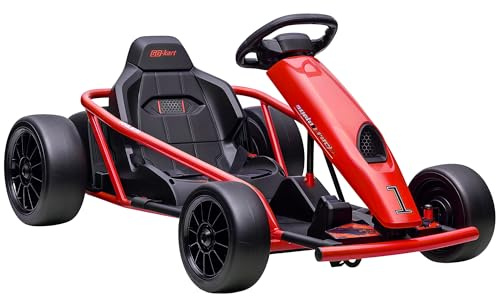 HOMCOM 24V Electric Go Kart for Kids with Drift Mode for 8-12 Years Red