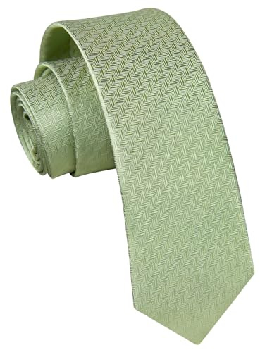 Enlision Corbata Hombre Estrecha 6CM Corbata para Hombres Boda Negocios Fiesta Rayas Cuadros Paisley Seda Corbata, Verde salvia, Talla única