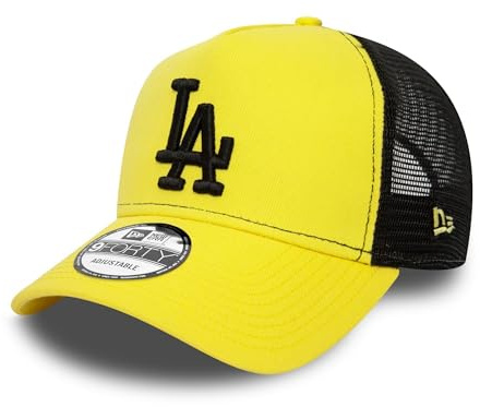 New Era Los Angeles Dodgers Casquette de Camionneur MLB Chapeau Baseball supporteur Ajustable Casquette Snapback Jaune LA