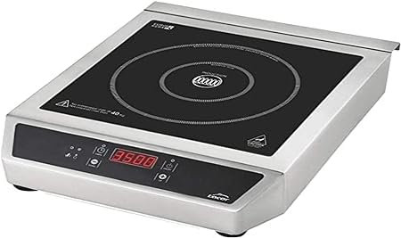 Placa Vitroceramica Inducción Portatil 3500W | Cocina Portatil inox Táctil, 18 Potencias, Dos Fuegos 12 y 28 cm | Vitroceramica Uso Profesional | Sistema de Seguridad IPX3
