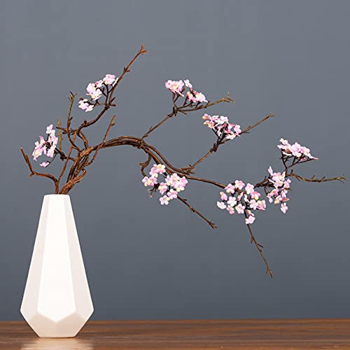 Liuyoyo Cherry Blossom Branches Without vase Decor Flowers Branch Artificial Cherry Blossom Tree Stem 34Inch Long Stem Fake Plum Blossom Flowers Arrangement for Wedding Home Japanese Decor(pink-1pc)