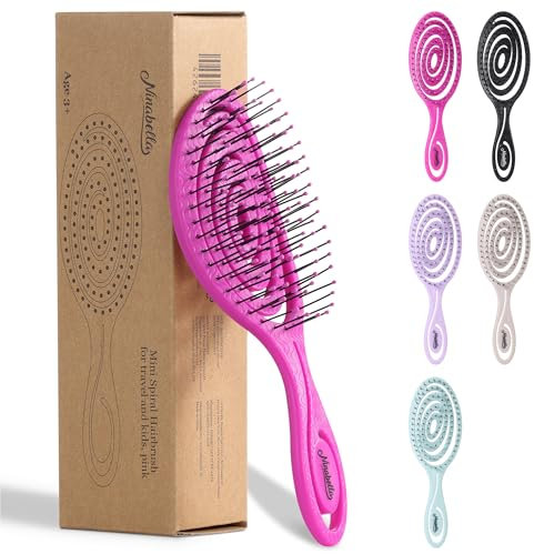 Ninabella Mini Haarbürste ohne Ziepen - Bürste für Reisen - Entwirrbürste für trockenes und nasses Haar - Detangler Bürste - Hair Brush - Pink